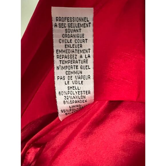 Jessica McClintock Red Mini Cocktail Dress Bodycon Satin 6 Open Back Bandage - Picture 5 of 6